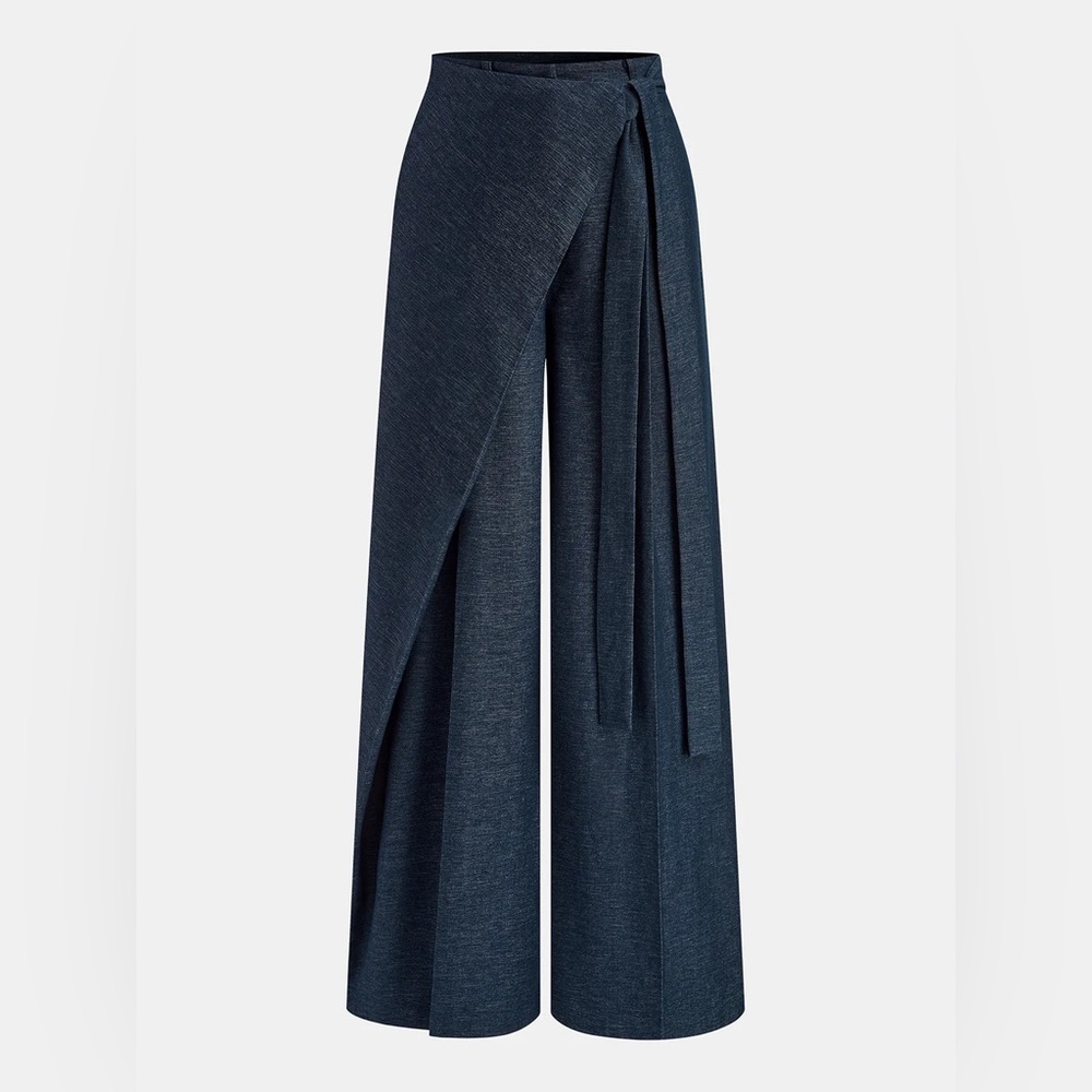 289 Commense Asymmetric Wrap Wide-Leg Pants